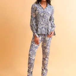 NH KAPDEWALA Printed Top & Trousers Co-Ord-image-57