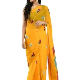 Reboot Fashions Tie and Dye Pure Chiffon Saree-picture-19