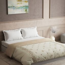 Ddecor Beige Cotton Ethnic 80 GSM Summer Reversible Double Dohar-image-57