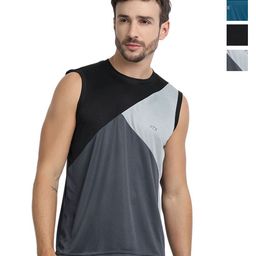 FTX Men Pack of 4 Dri-FIT Colourblocked Round Neck T-shirts-picture-33
