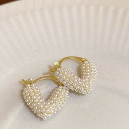 Just Lil Things Artificial Beaded Contemporary Shaped Hoop Earrings-8
