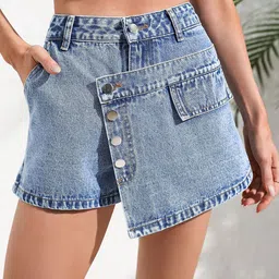 StyleCast x Revolte Women Solid A-Line Mini Skirt-image-74