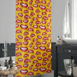 ArtzFolio Yellow & Red Printed Waterproof Shower Curtain-image-90