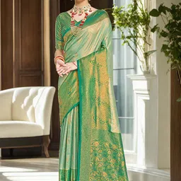Anouk Woven Design Zari Banarasi Saree-35