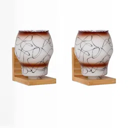 Somil Premium Designer Glass Wall / Night Lamp Elegant & Stylish Dcor Accent for Modern Interiors, color- Brown, Black, White, Size:- 22.5 X 25 X 27.5 CM-image-63