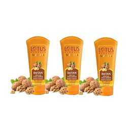 Lotus Herbals Safe Sun Set Of 3 DeTAN After-Sun Face Scrub With  Walnut & Turmeric-100g-6