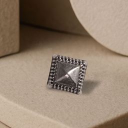 TVISVA JEWELS 925 Sterling Silver Rhodium-Plated Square Oxidized Stud Nosepin-25