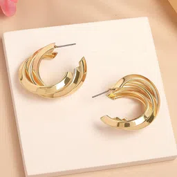 Bohey by KARATCART Contemporary Half Hoop Earrings-51