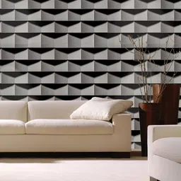 INDIAN ROYALS Black & Grey Abstract Printed Self-Adhesive & Durable Wall Sticker-29