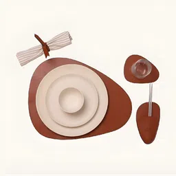 WAABI - SAABI Pack Of 2 Brown & Blue Table Placemats-21