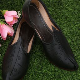 KRITARTH Men Textured Leather Mojaris-image-97