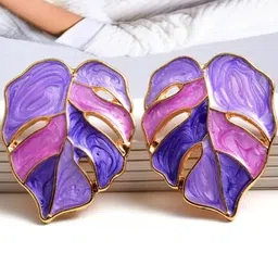 AKISON JEWELS Leaf Shaped Studs Earrings-17