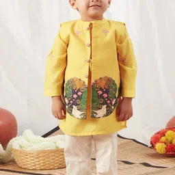 Vivedkids Boys Floral Striped Regular Thread Work Kurta with Pyjamas-43