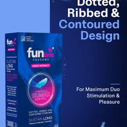 Funtime Set Of 3 Dotted & Ribbed Climax Control Condoms- 10 Pcs Each image 5