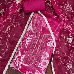 KALINI Printed Organza Unstitched Dress Material-image-76