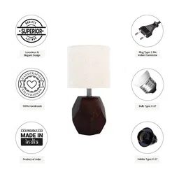 Pinecraft INTERNATIONAL Brown & Beige Table Lamp with Shade image 2