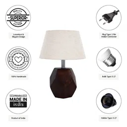 Pinecraft INTERNATIONAL Brown & Beige Table Lamp with Shade image 3