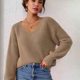 Blooming Tales Women Self Designed V Neck Full Sleeve Sweater-picture-42