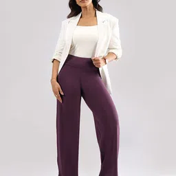 Blissclub AM:PM Women Original Wide Leg High-Rise Cotton Trousers-image-79