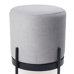Blck Homes Grey Metal & Cotton Austin Pouffe Ottomans-image-31