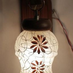 Somil Premium Designer Glass Wall / Night Lamp Elegant & Stylish Dcor Accent for Modern Interiors, color- White, Brown, Size:- 17 X 25 X 27 CM-image-84