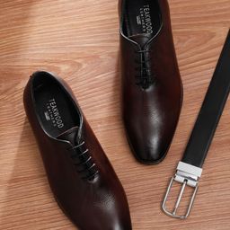 Teakwood Leathers Men Lace-Ups Textured Formal Oxfords-picture-23
