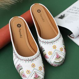Pairs4U Women Embellished Round Toe Mojaris-picture-47