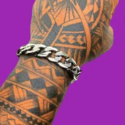 Dynamic Retail Global Men's Silver Plated Stainless Steel Bracelet-image-19
