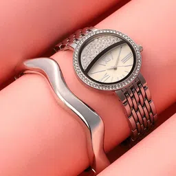 HAUTE SAUCE by Campus Sutra Women Set Of 2 Horizon Bijou Watch & Bracelet SSM25_HSWB5102-image-15