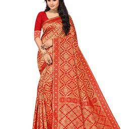 Maroosh Woven Design Zari Silk Blend Banarasi Saree-image-54