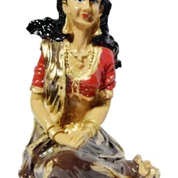 Aura Brown & Cream Colored Women Figurine Showpiece-image-21