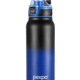 Pexpo Black & Blue Single Stainless Steel Double Wall Vacuum Water Bottle-9