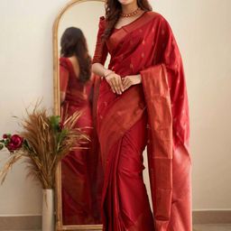 HANDSEL Woven Design Zari Pure Silk Banarasi Saree-34