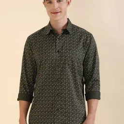 Allen Solly Men Slim Fit Spread Collar Floral Printed Cotton Formal Shirt-image-72