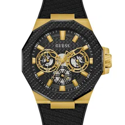 GUESS Men Dial & Textured Straps Analogue Watch GW0853G2-2
