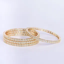 Opal Touch Set Of 4 Gold-Plated AD Studded Bangles image 2