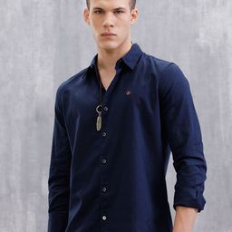 WROGN Men Comfort Fit Solid Spread Collar Casual Shirt-picture-23