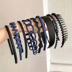 9Pcs Plastic Teeth Hairband Teeth Comb Headbands Matte Hair Bands Hair Band-image-24