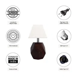 Pinecraft INTERNATIONAL White Sefinn Table Lamp With Frustum Shade image 3
