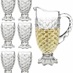 Pineapple Shaped Pack of 7 Jug Glass Set-13