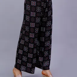 Women Relaxed Black Viscose Rayon Trousers-image-97
