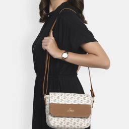 White Women Sling Bag MONO LL BETH FLAP SLING BAG-22