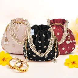 By Kuber Industries Women Maroon, Black, Pink Potli-image-77