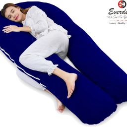 full body U Shaped Pregnancy & Feeding Pillow for Back and Belly Support Microfibre Solid Pregnancy Pillow Pack of 1-image-22