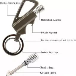 wundervox Reusable Three-in-one Match Igniter, Lighter Key Ring Bottle Opener-X23 Reusable Three in one Match Igniter, Lighter Key Ring Bottle Opener Pocket Lighter image 3
