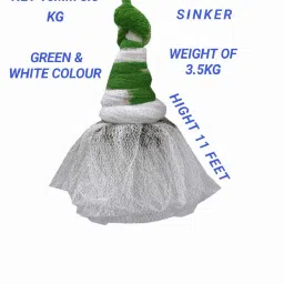 cast net 16mm 3.5kg,hight 11 ft,round 44ft,white & green colour Fishing Net-4