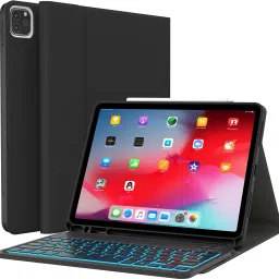 microware Backlight Keyboard with for iPad Pro 11 2020 2nd Gen, Detachable keyboard Bluetooth Handheld Tablet Keyboard-3