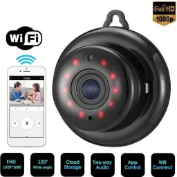 IBS ACTION CAMERA Security Mini Full HD Small Indoor Home Security Nanny Wireless WiFi Camra Black Sports and Action Camera-image-4
