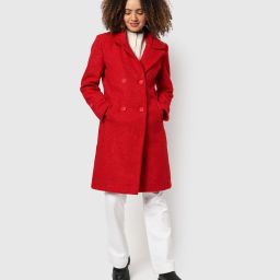 Soft Sherpa Self Design Coat For Women-image-91