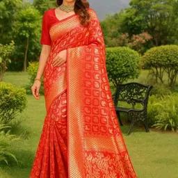 Moda Rapido Women Red Sarees-picture-14